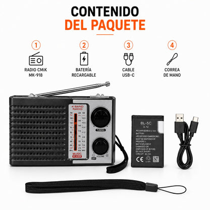 Radio Portátil 4 Bandas
