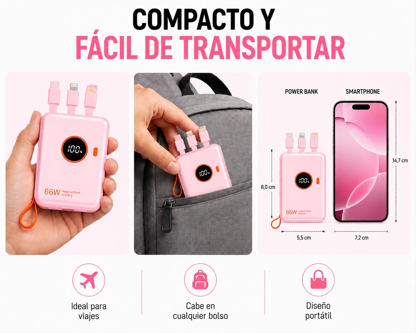 Cargador Portátil 20.000 mAh