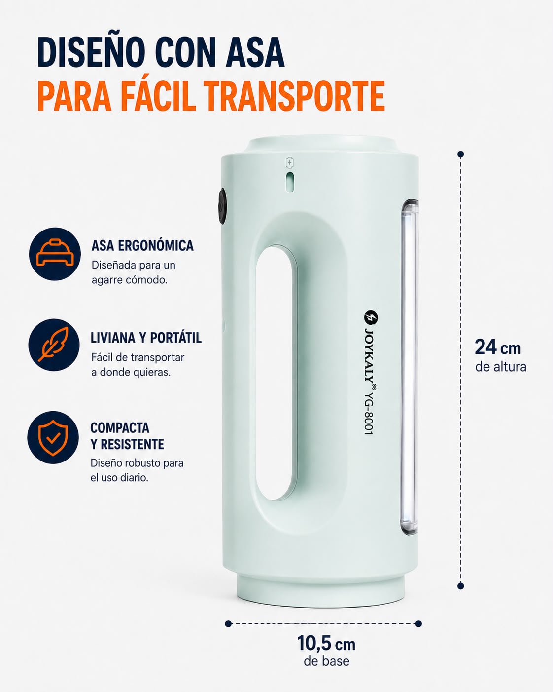 Linterna LED Recargable Portátil (verde menta)