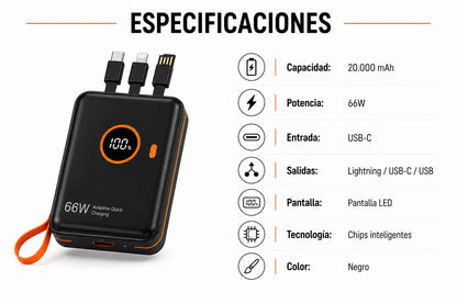 Cargador Portátil 20.000 mAh