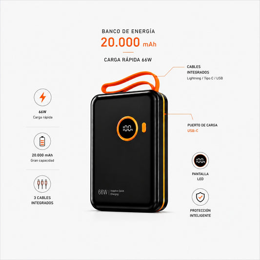 Cargador Portátil 20.000 mAh