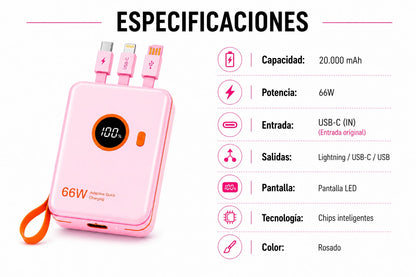 Cargador Portátil 20.000 mAh