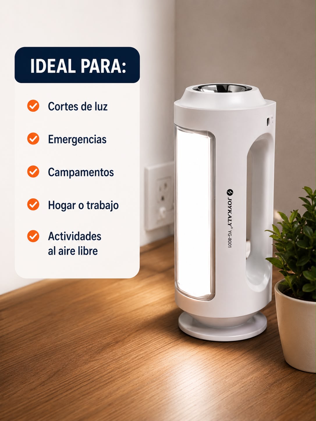 Linterna LED Recargable Portátil (blanca)