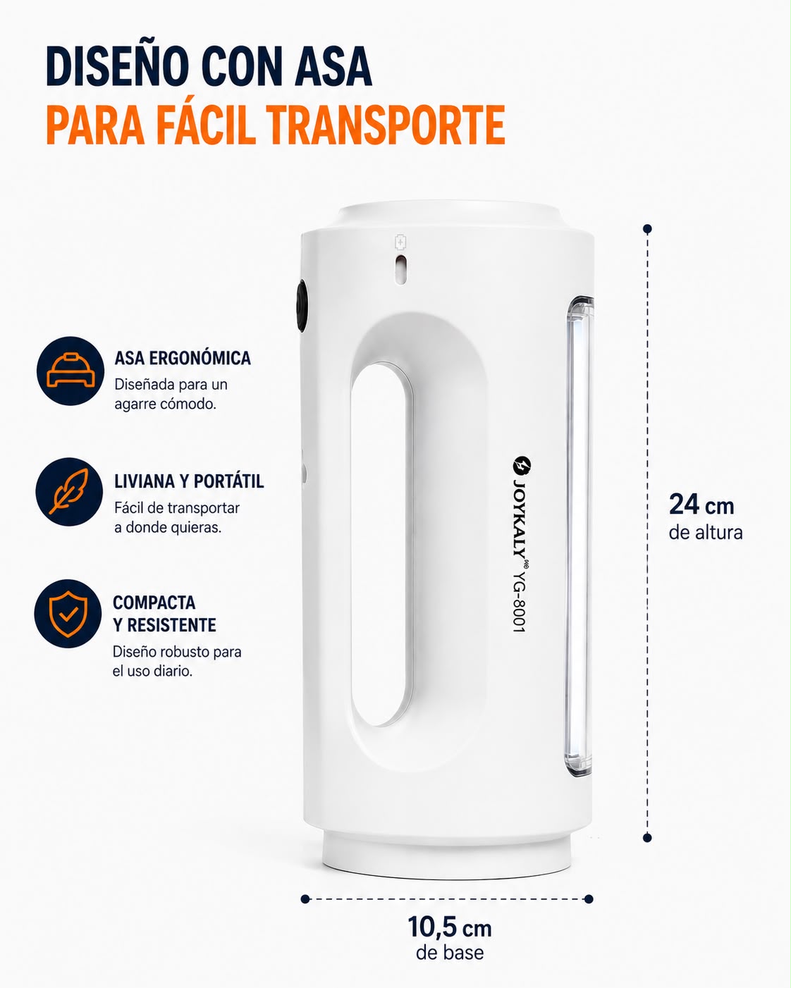Linterna LED Recargable Portátil (blanca)